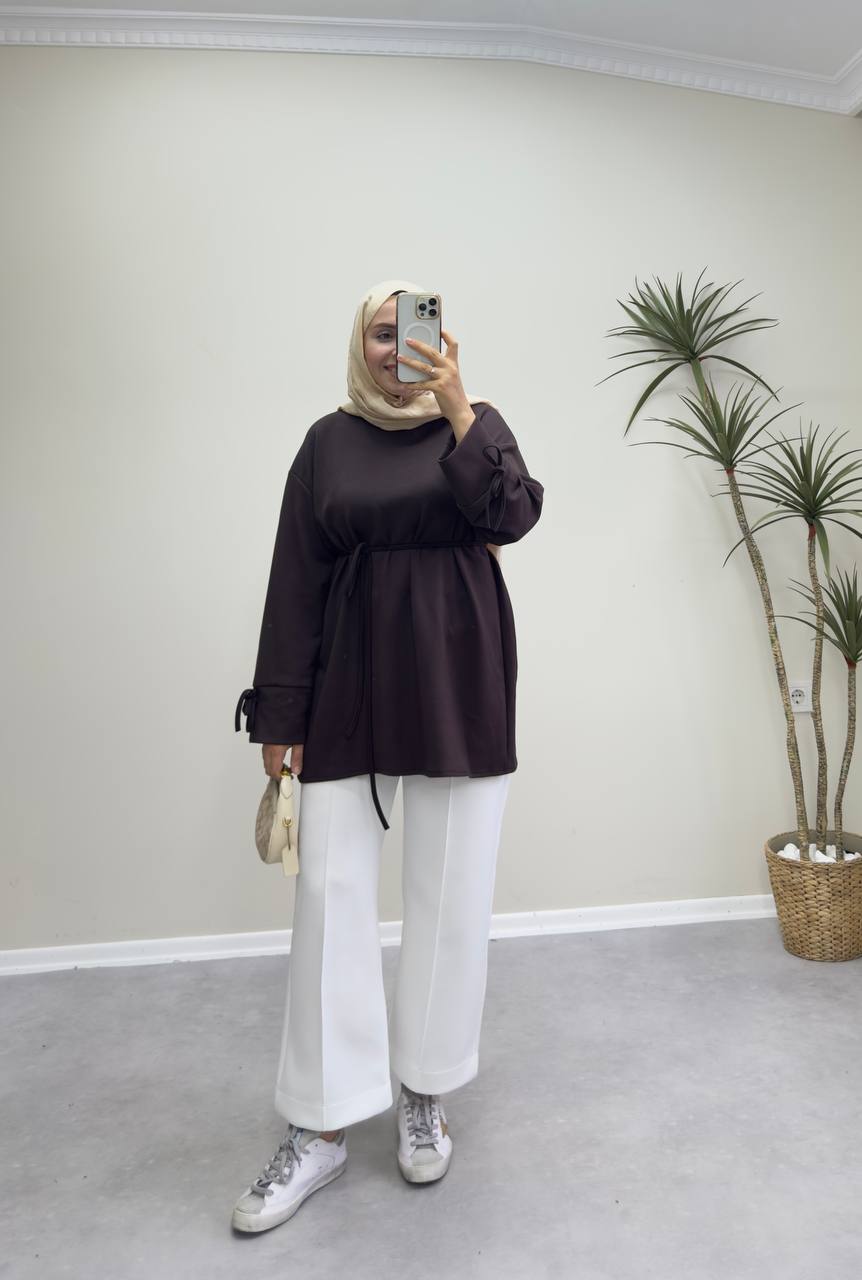 2738 - Bağlamalı Oysh Sweat - Acı Kahve