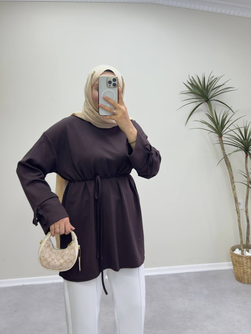 2738 - Bağlamalı Oysh Sweat - Acı Kahve