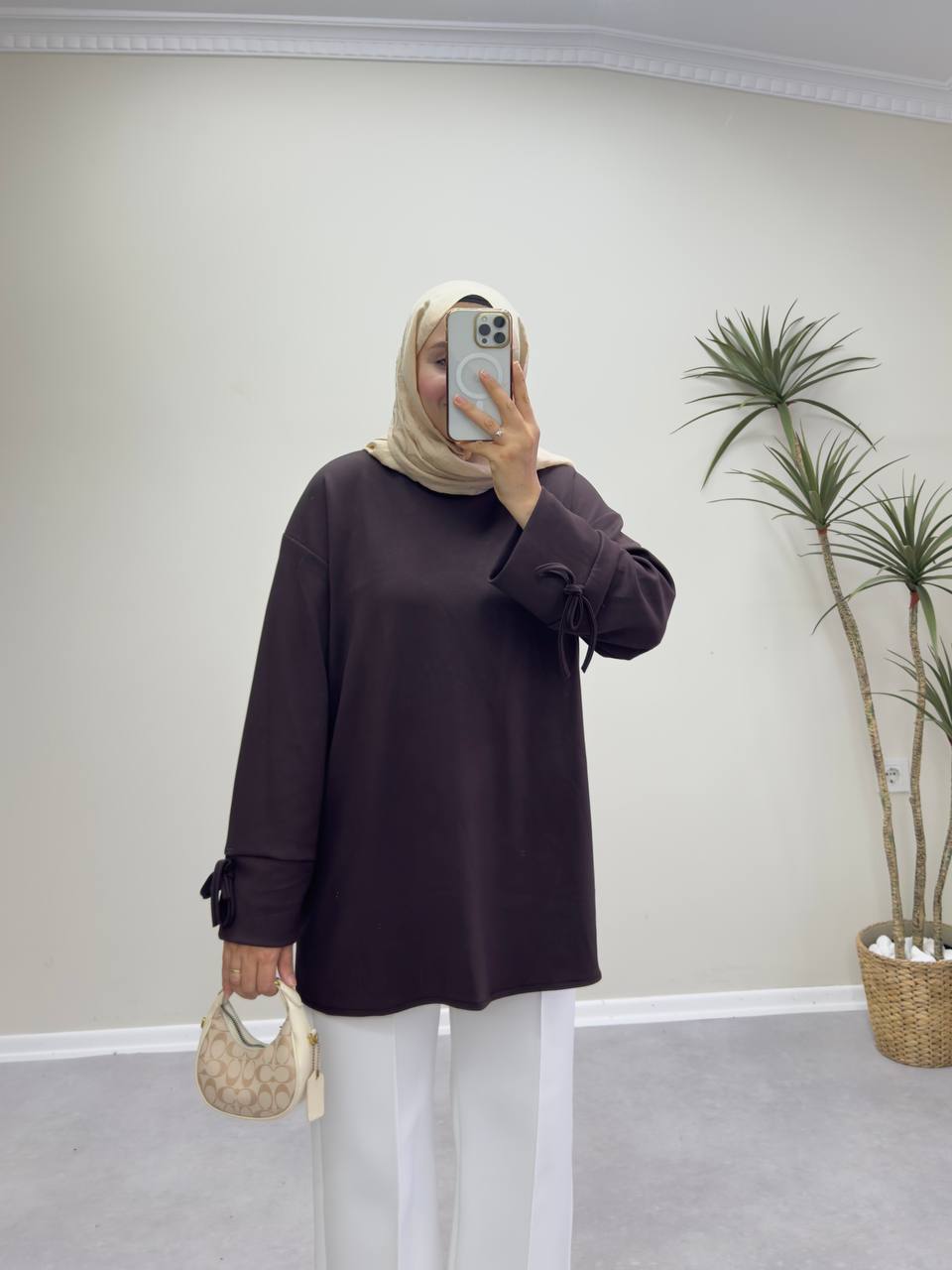 2738 - Bağlamalı Oysh Sweat - Acı Kahve