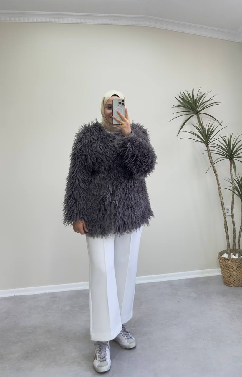 2646 - Tüylü Ceket - Antrasit