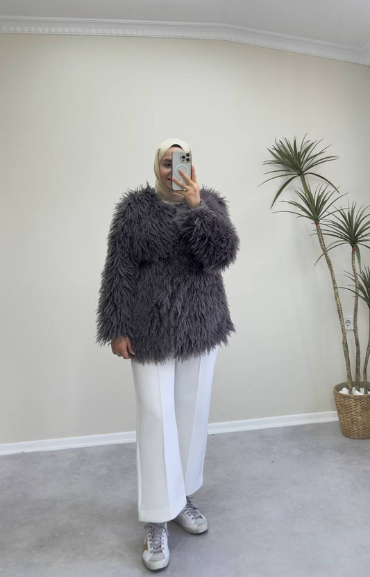 2646 - Tüylü Ceket - Antrasit