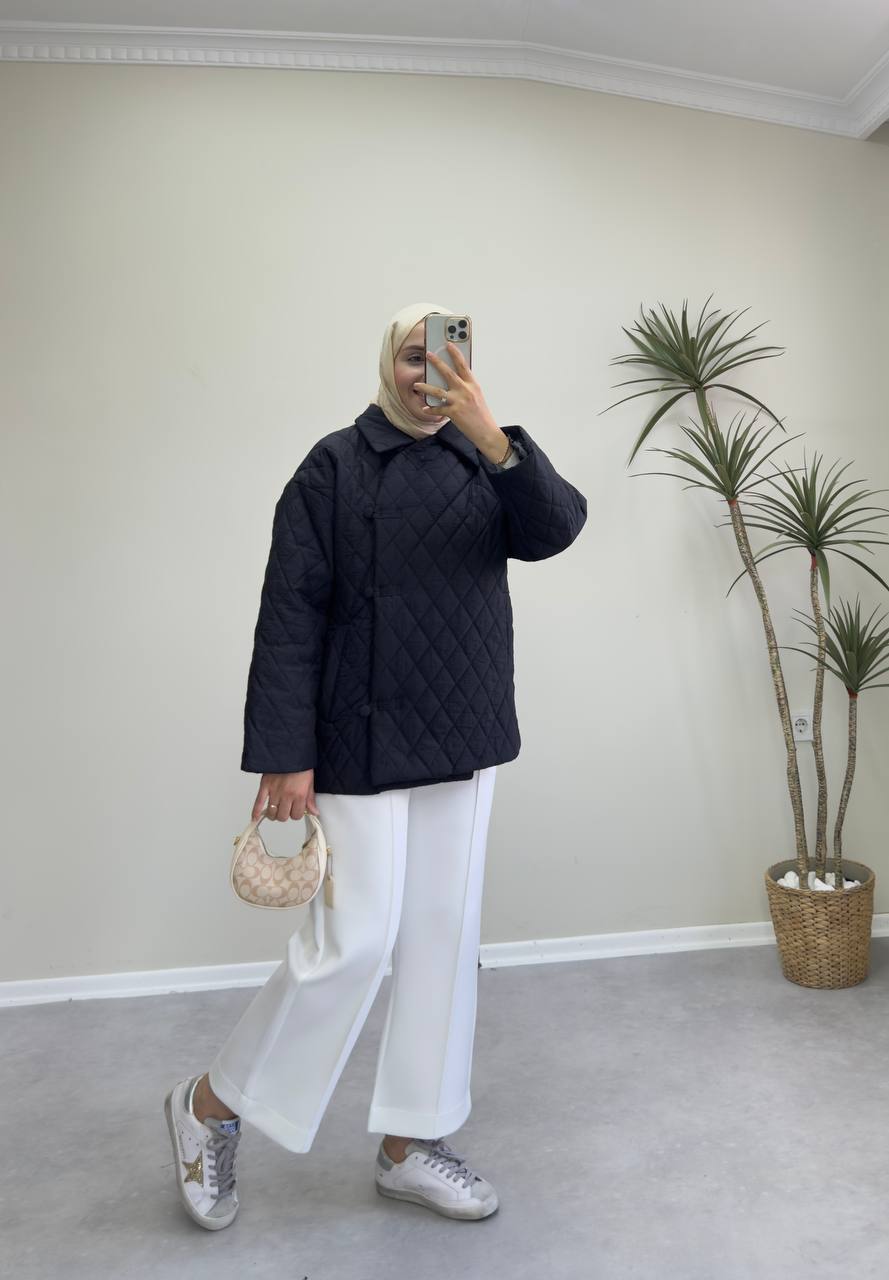 2684 - Kapitone Mont - Siyah