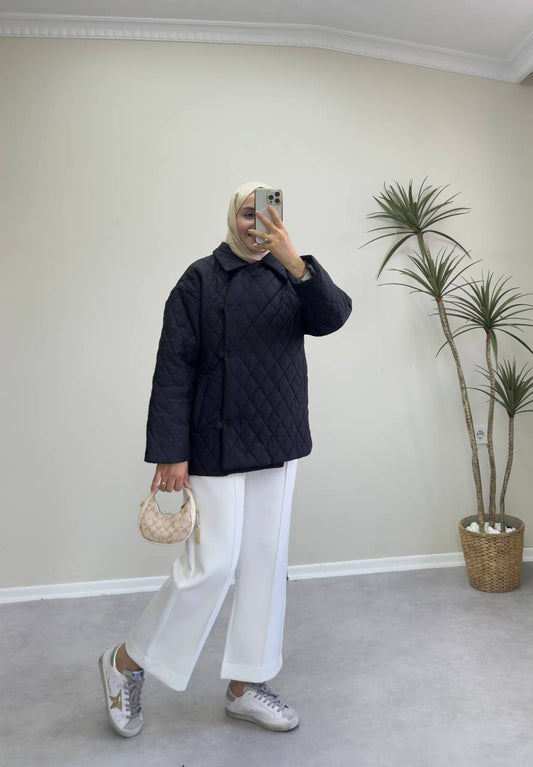 2684 - Kapitone Mont - Siyah