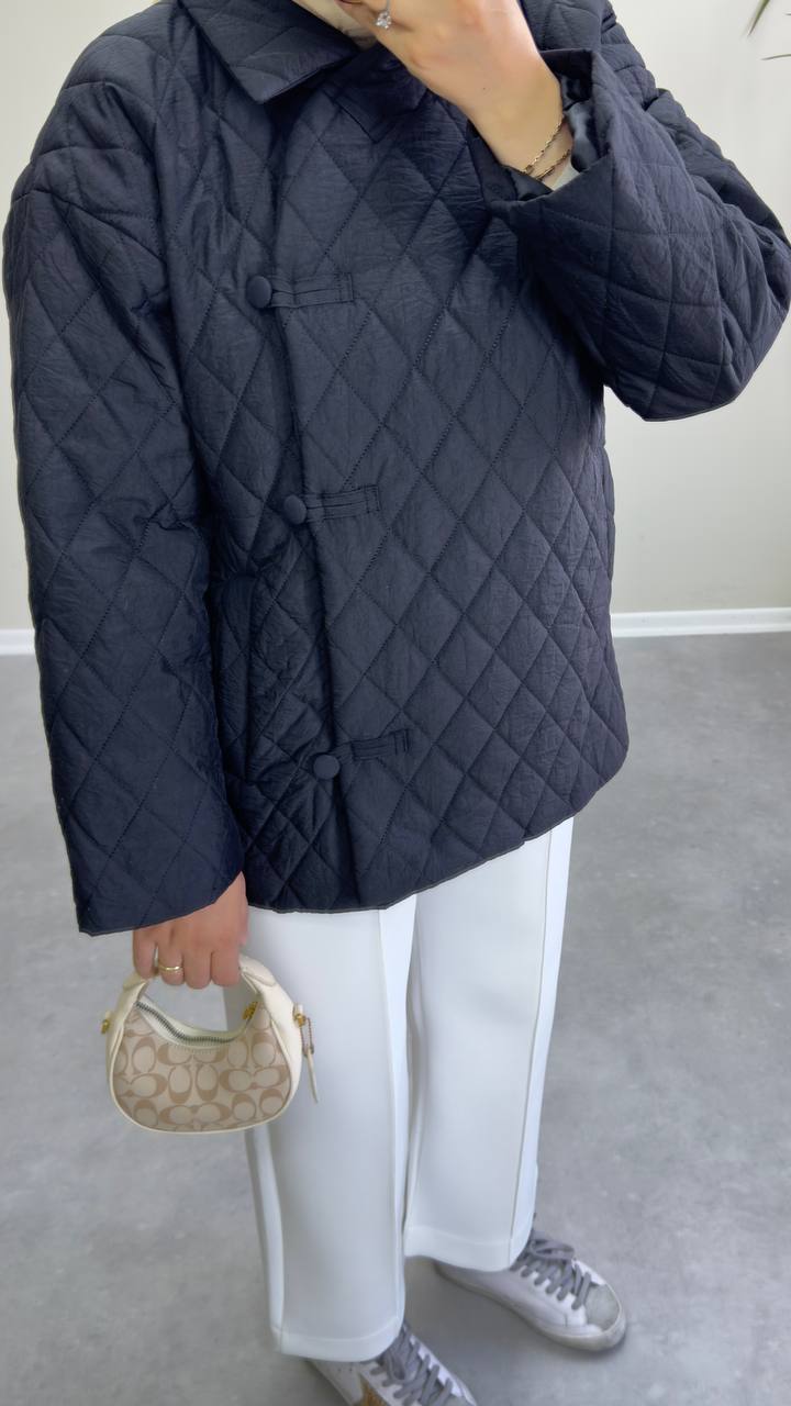 2684 - Kapitone Mont - Siyah