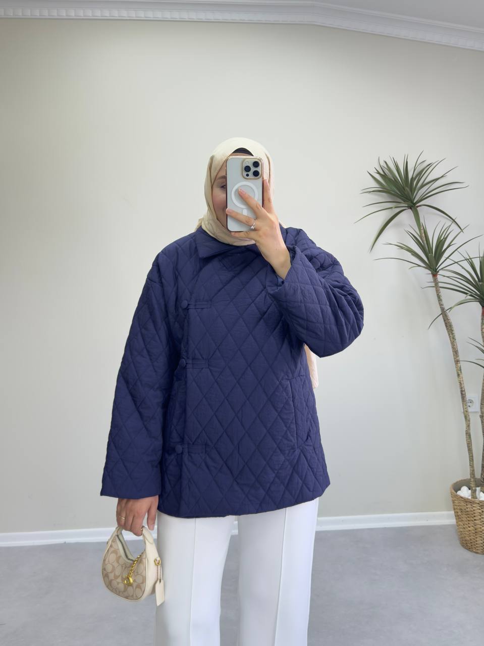 2684 - Kapitone Mont - Lacivert