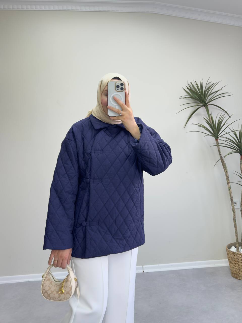 2684 - Kapitone Mont - Lacivert