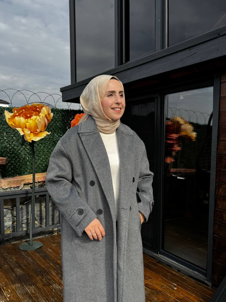 2790 - Tay Tüyü Kaban - Gri