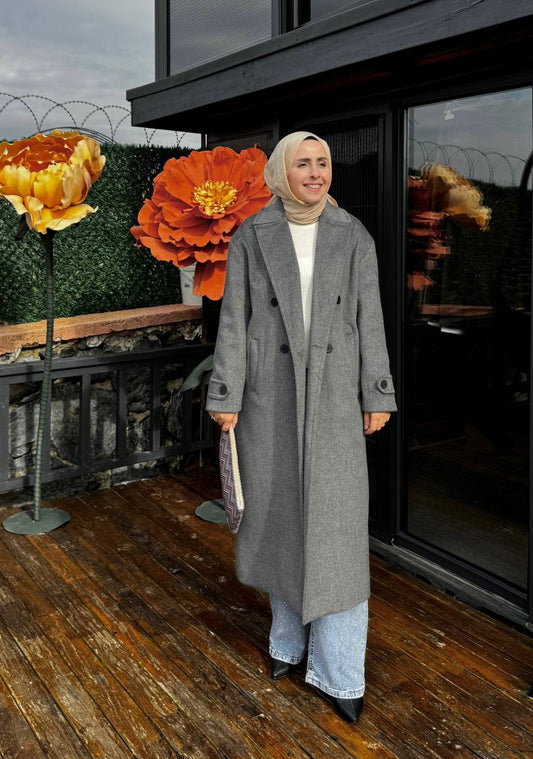 2790 - Tay Tüyü Kaban - Gri