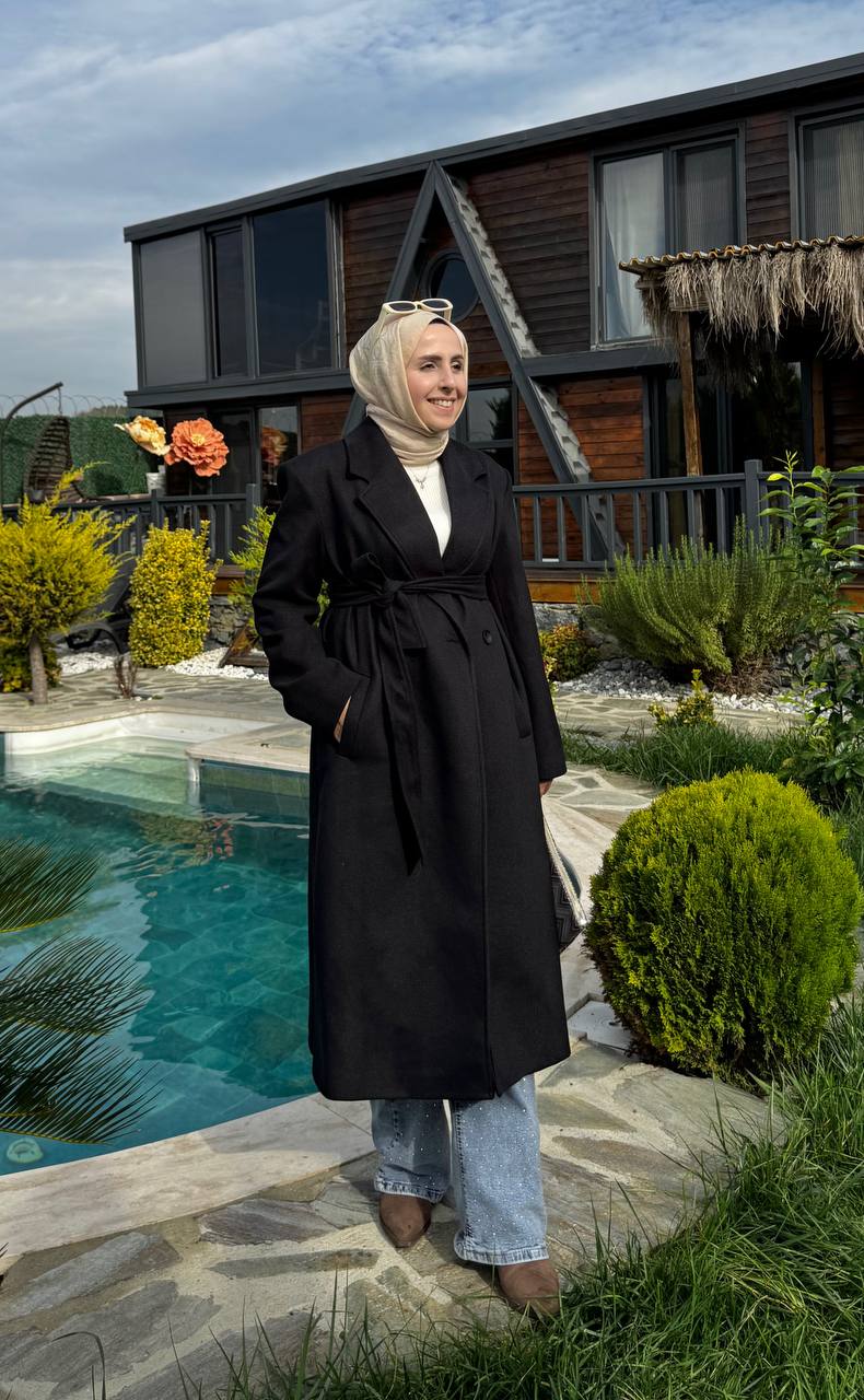 2769 - Premium Kaşe Kaban - Siyah