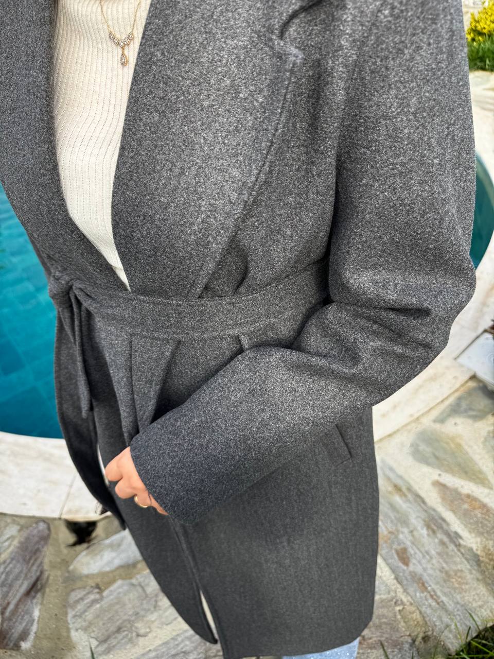 2769 - Premium Kaşe Kaban - Antrasit