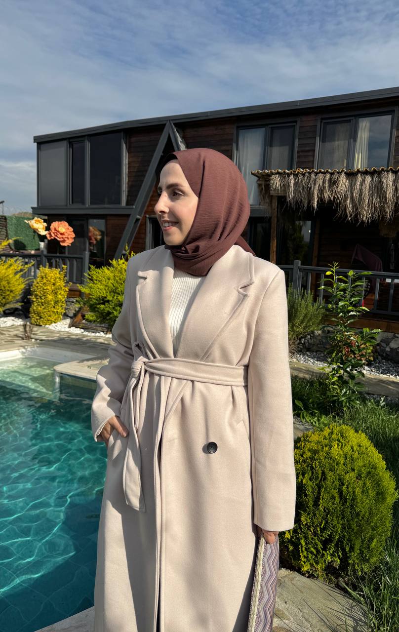 2769 - Premium Kaşe Kaban - Bej