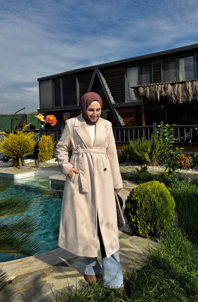 2769 - Premium Kaşe Kaban - Bej