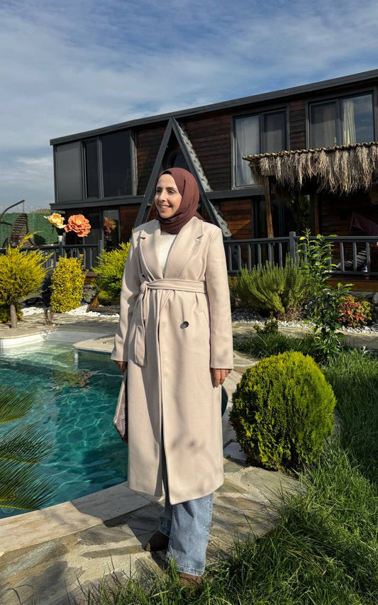 2769 - Premium Kaşe Kaban - Bej