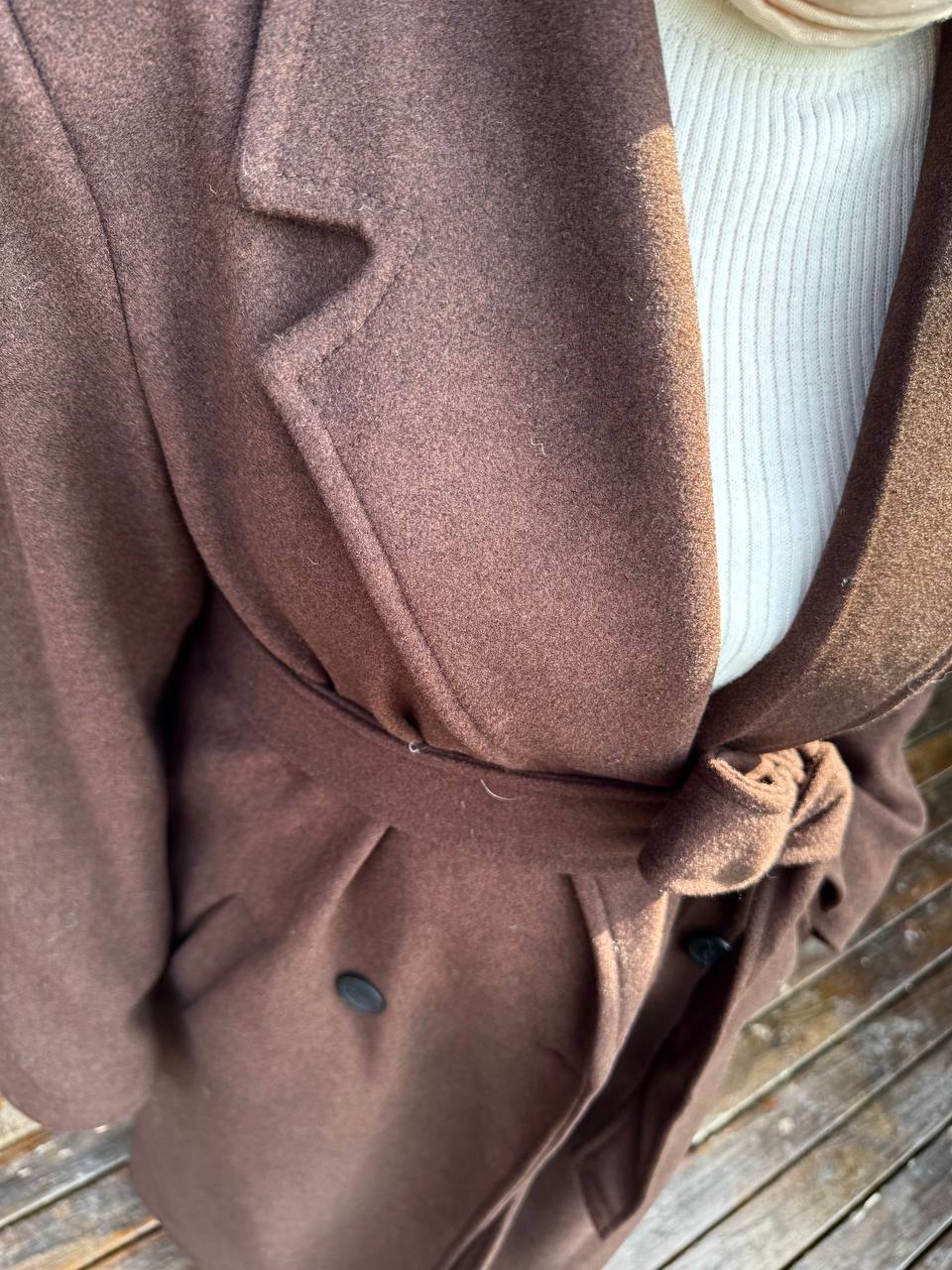 2769 - Premium Kaşe Kaban - Acı Kahve