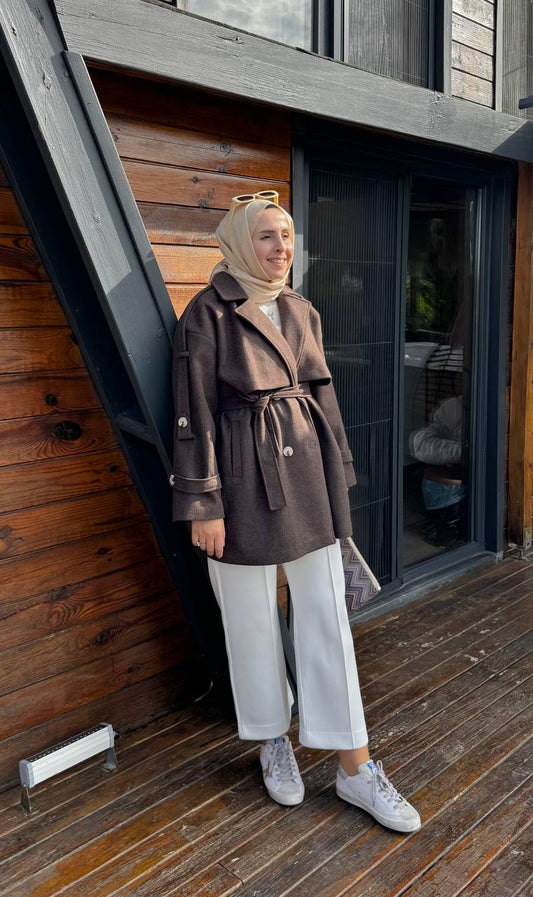 2776 - Kısa Kaşe Kaban - Acı Kahve