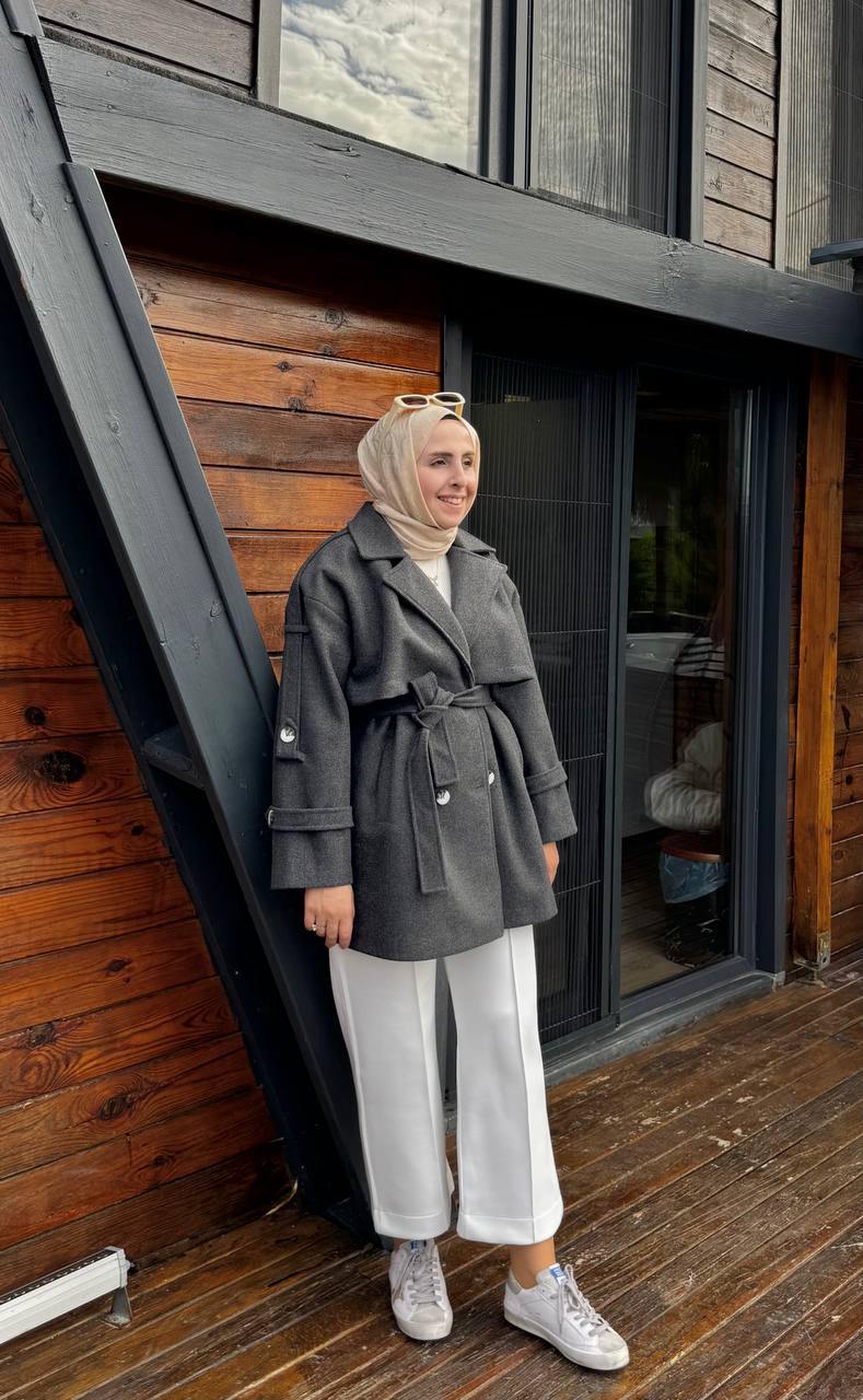 2776 - Kısa Kaşe Kaban - Antrasit