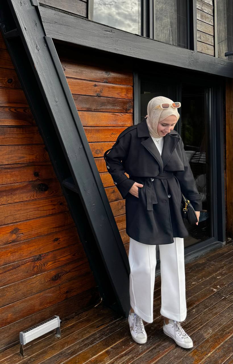 2776 - Kısa Kaşe Kaban - Siyah