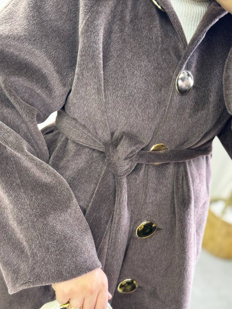 2677 - Angora Kısa Kaban - Kahve