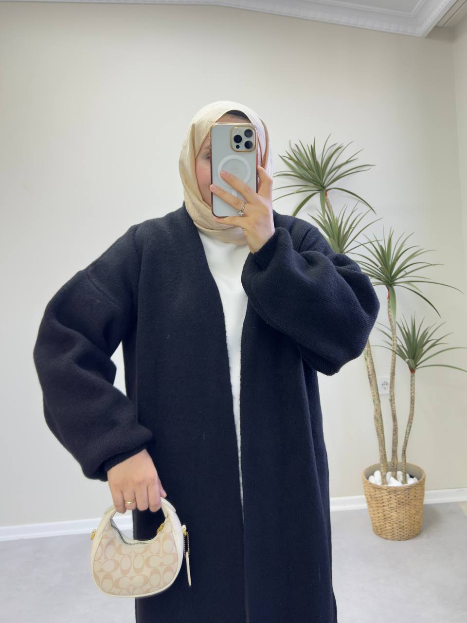 2780 - Uzun Triko Hırka - Siyah