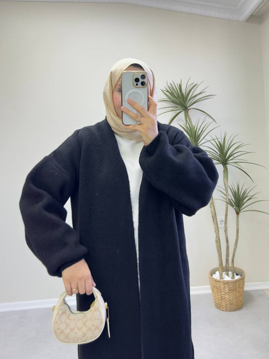 2780 - Uzun Triko Hırka - Siyah