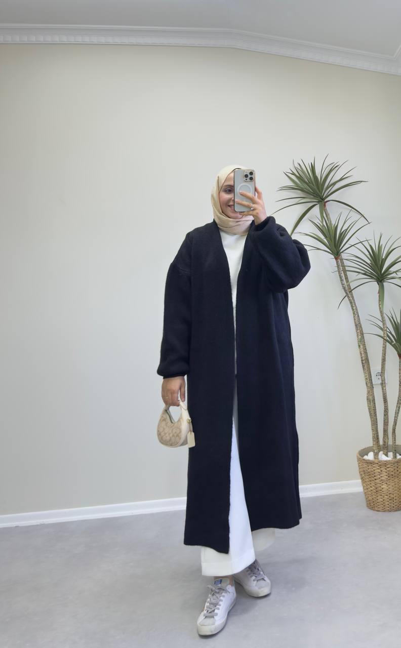 2780 - Uzun Triko Hırka - Siyah