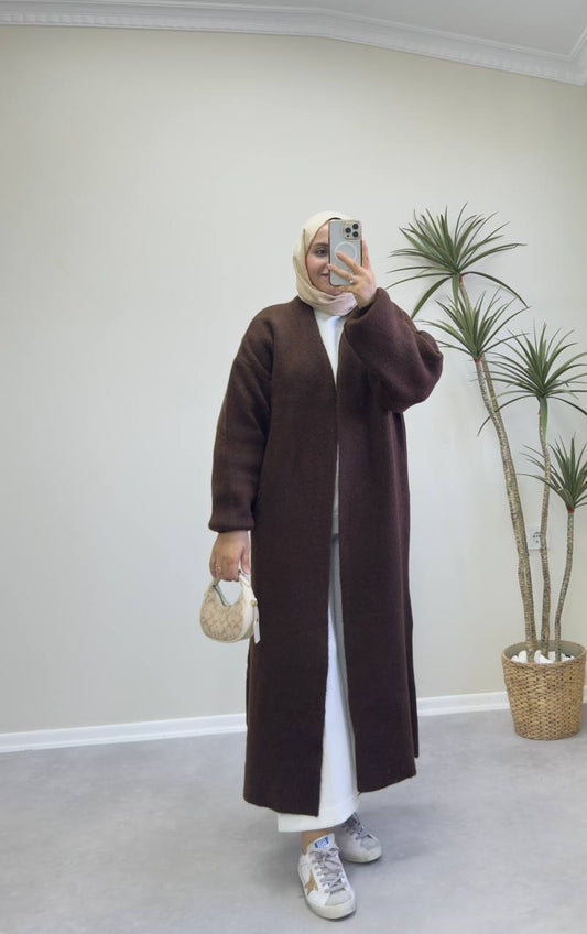 2780 - Uzun Triko Hırka - Acı Kahve