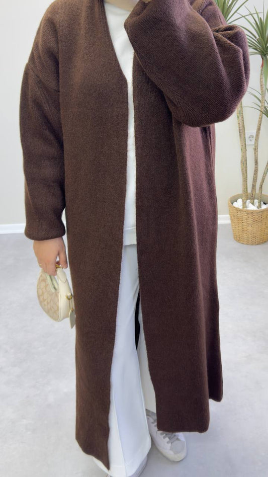 2780 - Uzun Triko Hırka - Acı Kahve