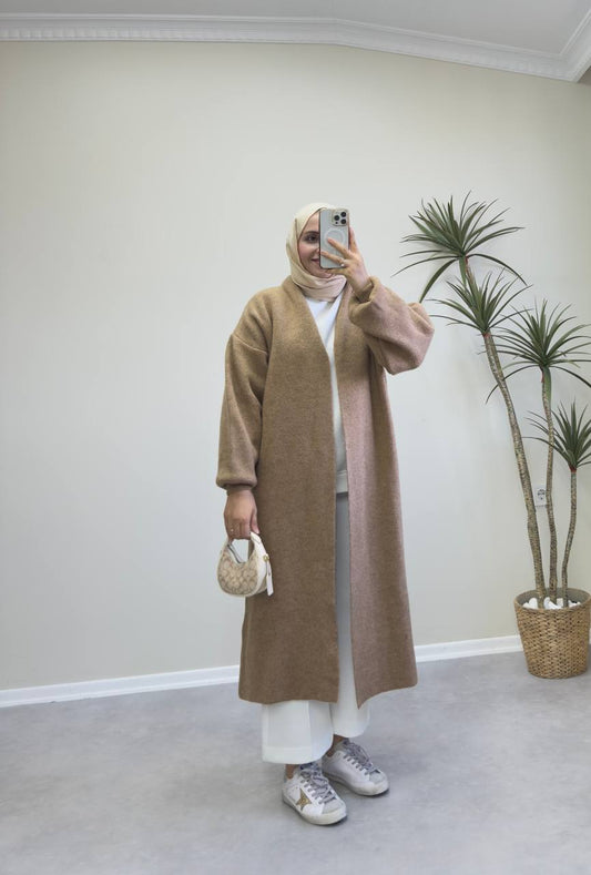 2780 - Uzun Triko Hırka - Camel