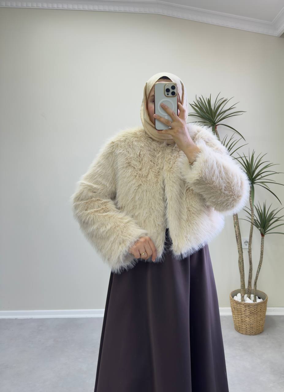 2752 - Mini Kürk - Krem