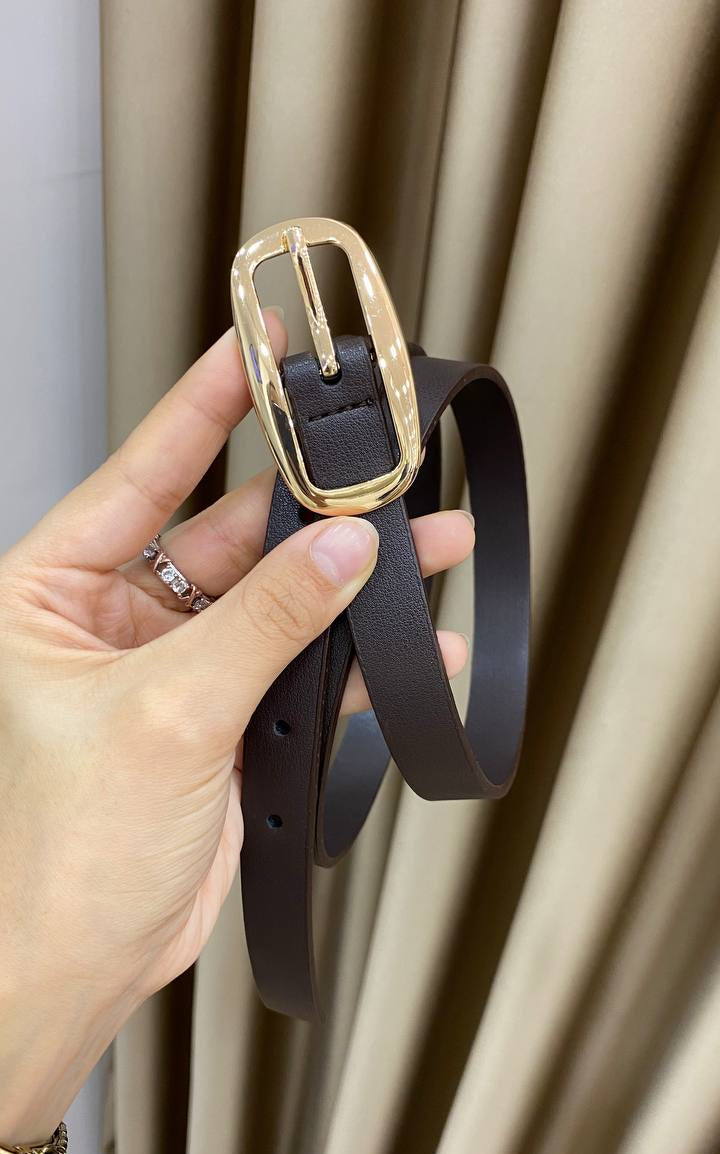 1250 - Gold Tokalı Oval Kemer - Acı Kahve