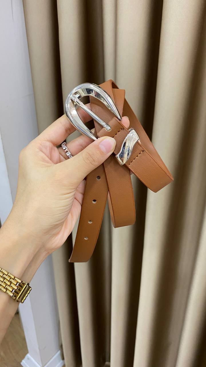 1250 - Gümüş Tokalı Kemer - Taba