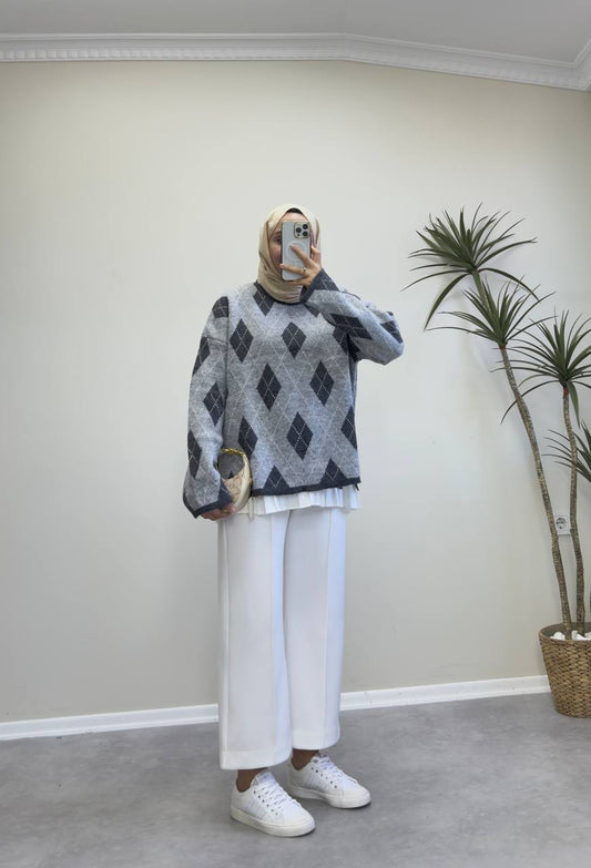 2813 - Baklava Desen Kazak - Antrasit