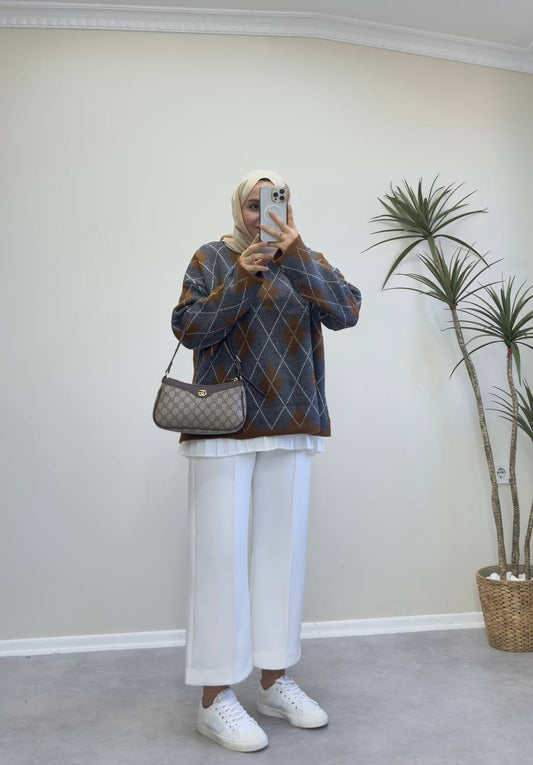 2813 - Baklava Desen Kazak - Tarçın