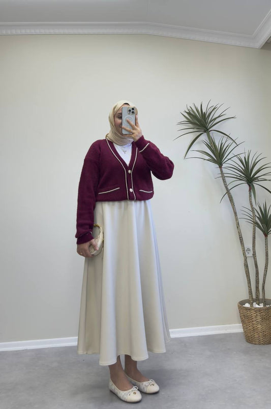 2844 - Angora Hırka - Bordo