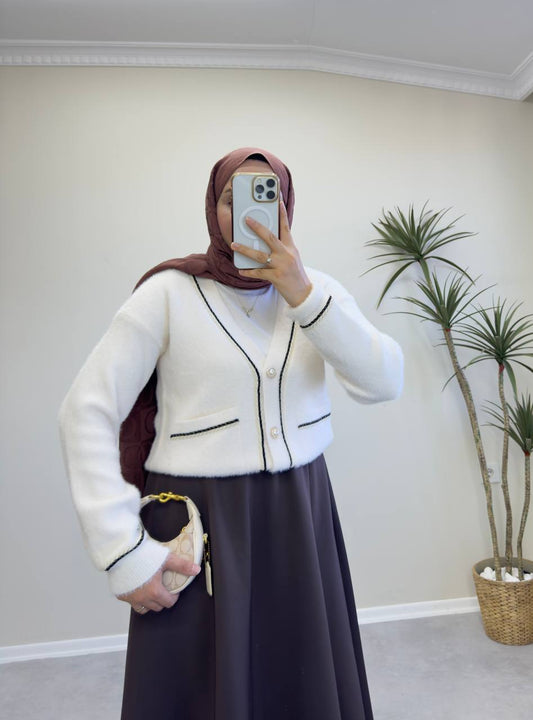 2844 - Angora Hırka - Krem