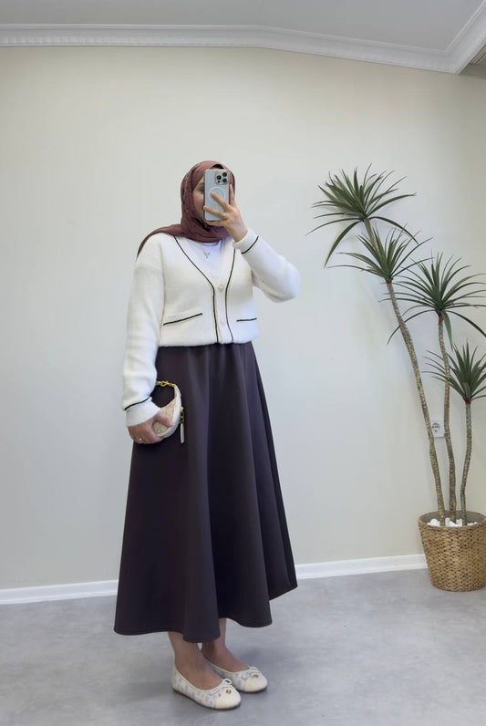 2844 - Angora Hırka - Krem