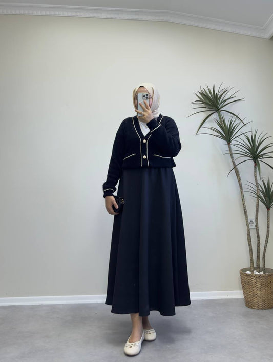 2844 - Angora Hırka - Siyah