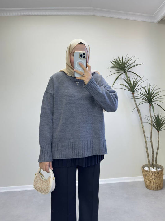 0789 - Yarım Pileli İçlik - Siyah