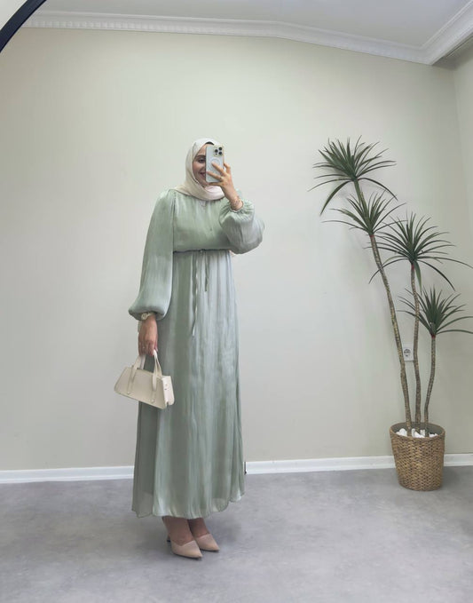 2349 - Leydi Elbise -Mint yeşil