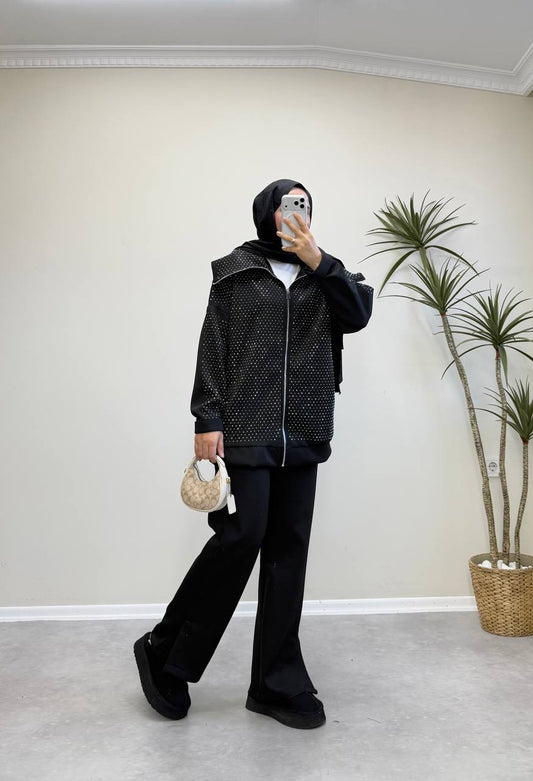 2882 - Parla Pantolon Takım - Siyah