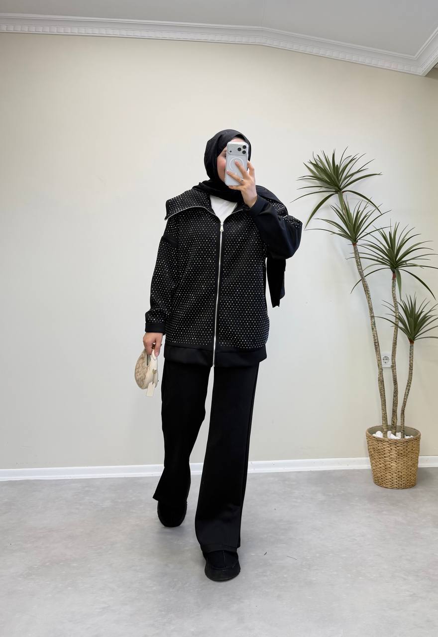 2882 - Parla Pantolon Takım - Siyah