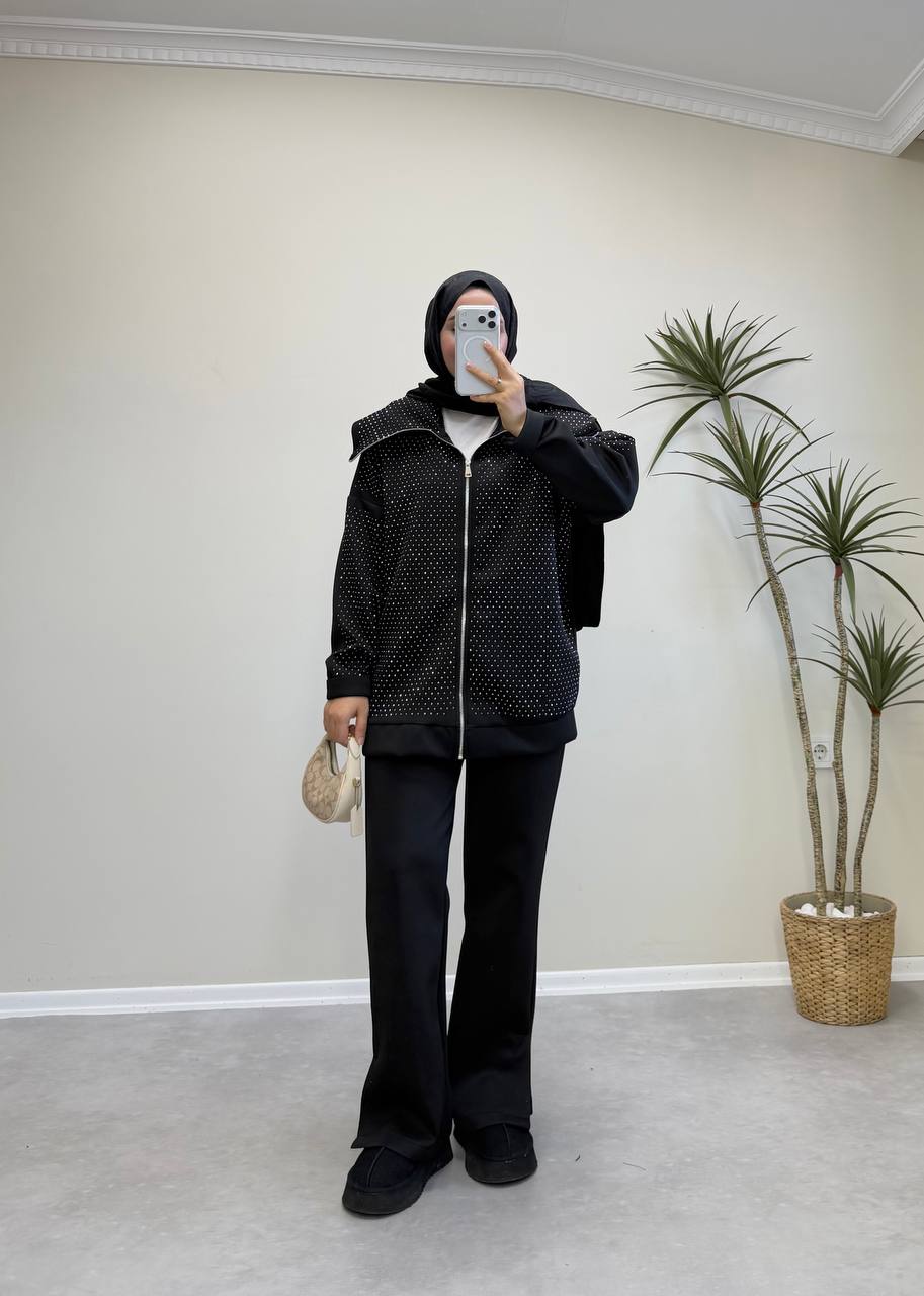 2882 - Parla Pantolon Takım - Siyah