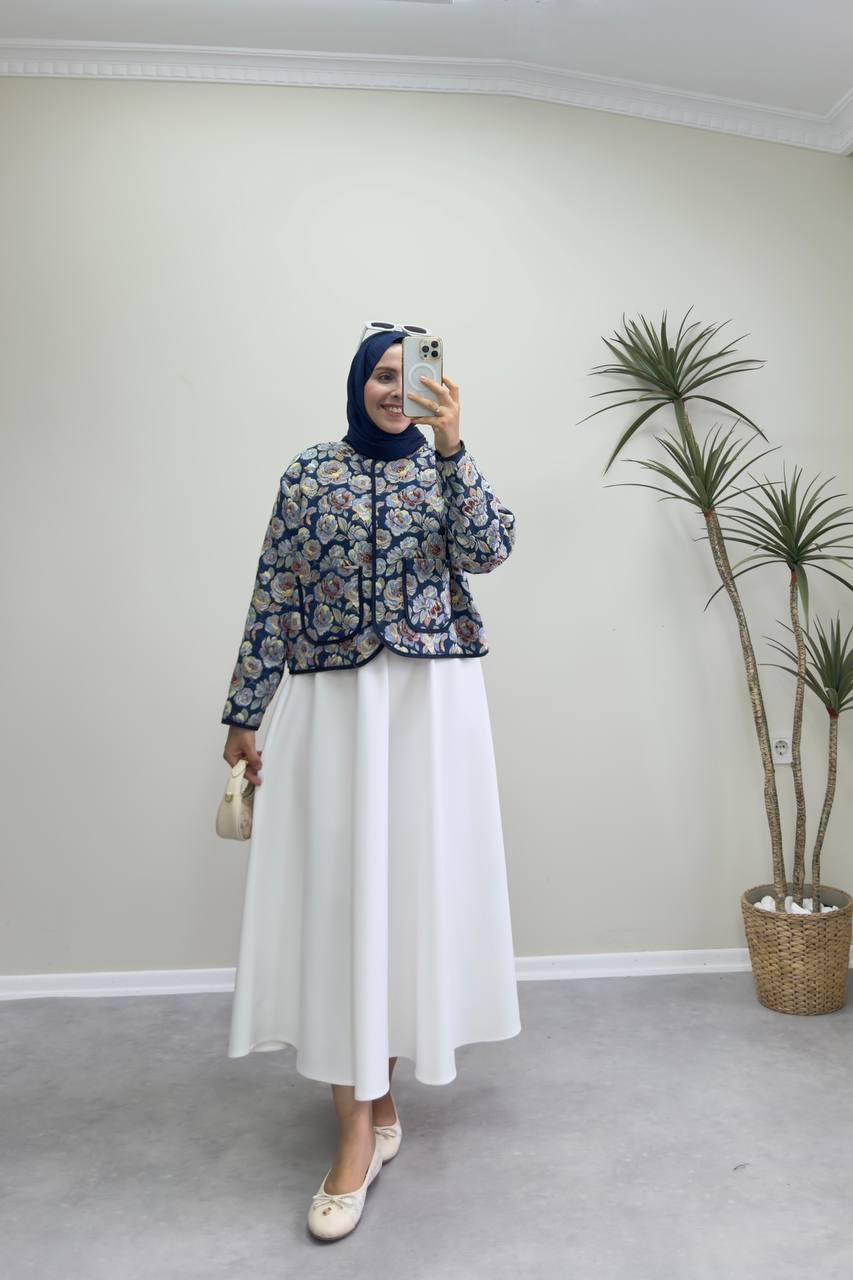 2370 - Jakarlı Ceket - Mavi