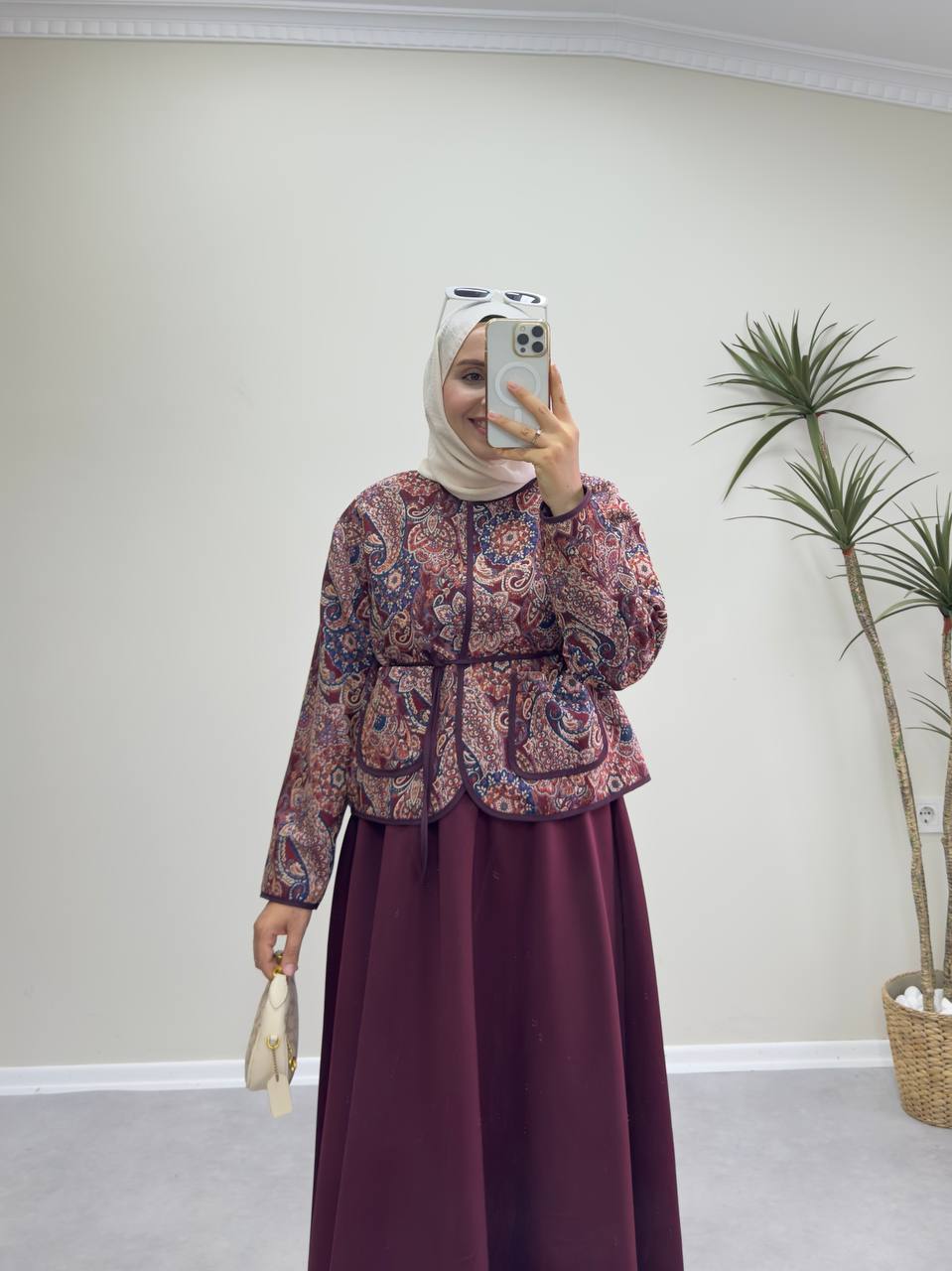 2370 - Jakarlı Ceket - Bordo