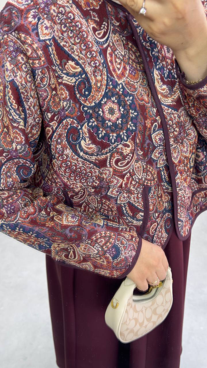 2370 - Jakarlı Ceket - Bordo