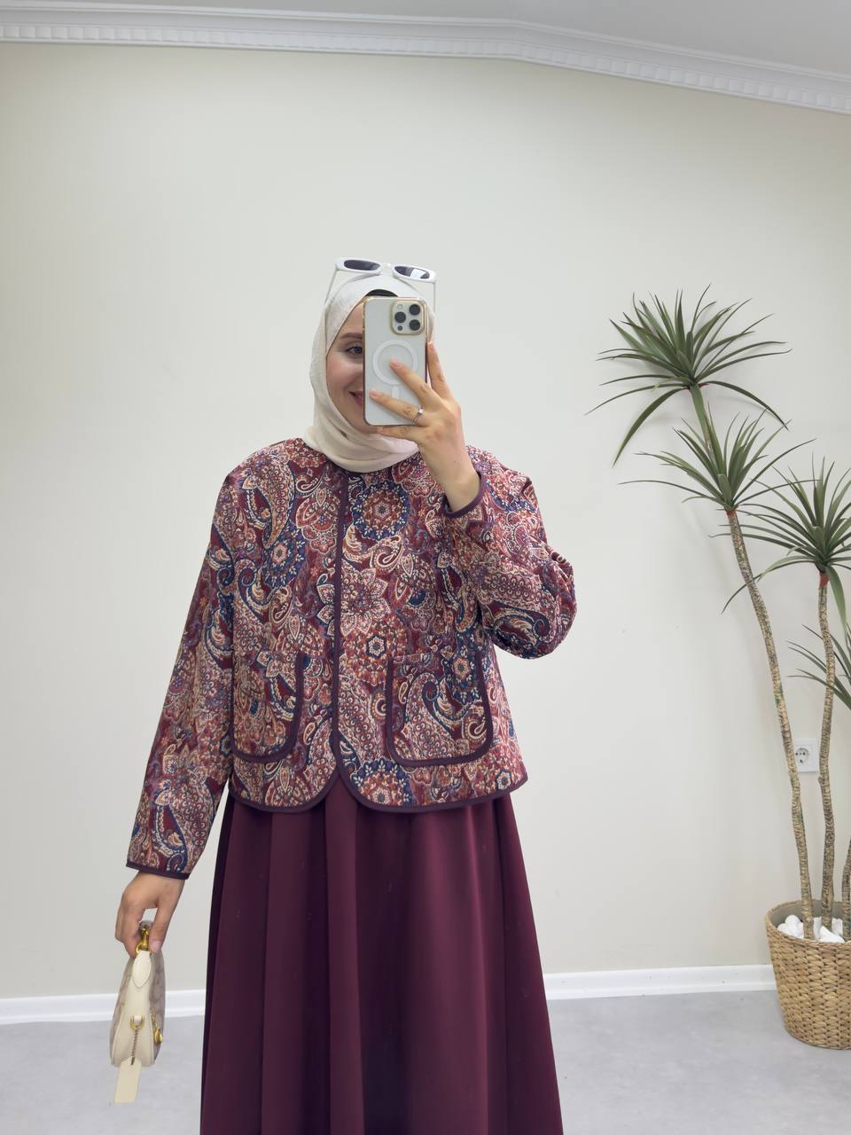 2370 - Jakarlı Ceket - Bordo