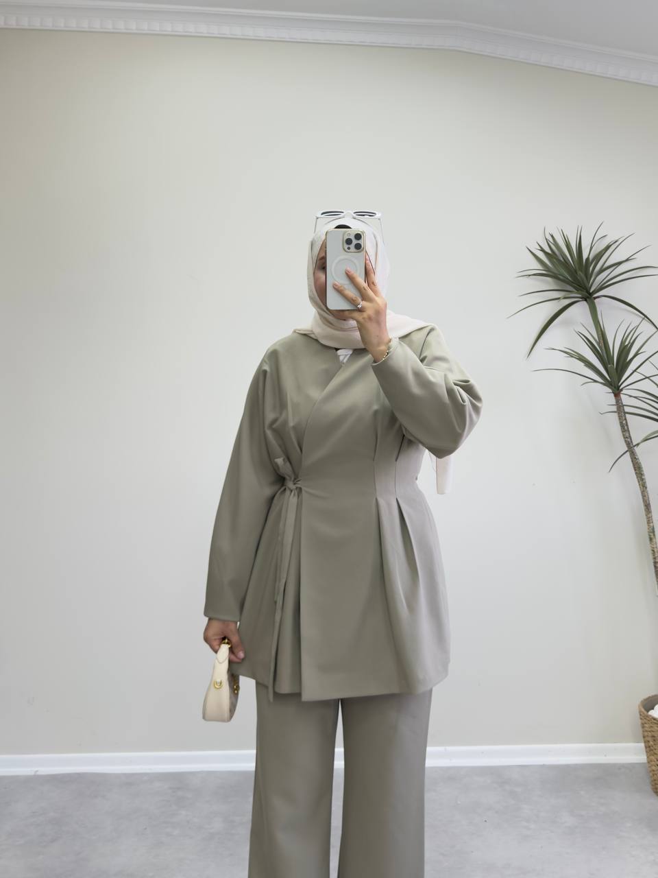 2288 - Naina Pantolon Takım - Küf Yeşil