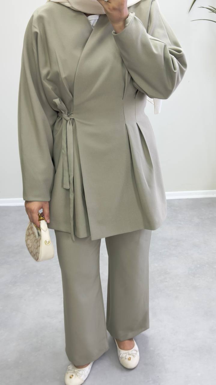 2288 - Naina Pantolon Takım - Küf Yeşil