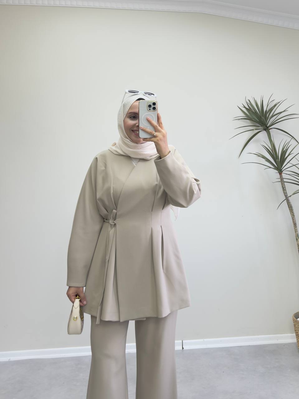 2288 - Naina Pantolon Takım - Vizon