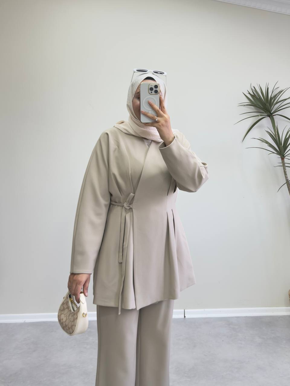 2288 - Naina Pantolon Takım - Vizon